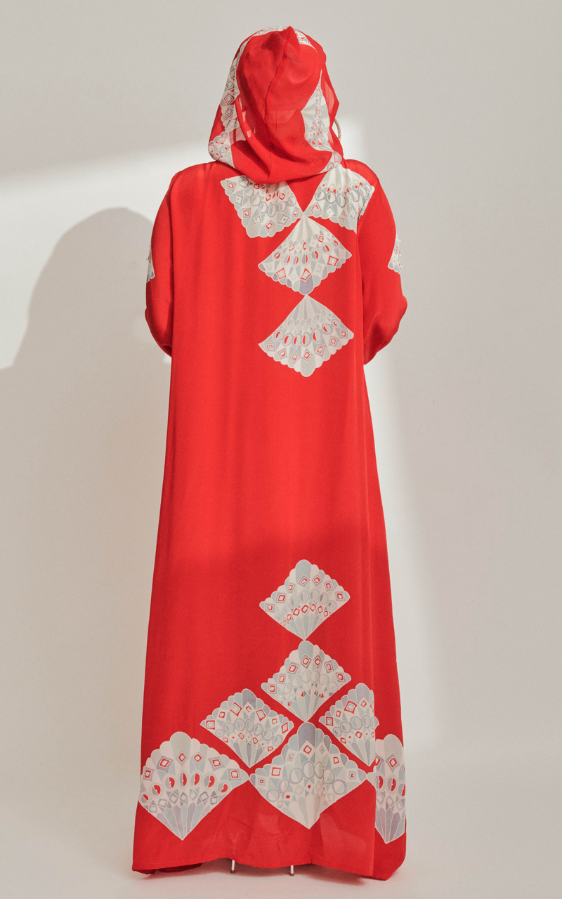Red Batik Tulis Kaftan