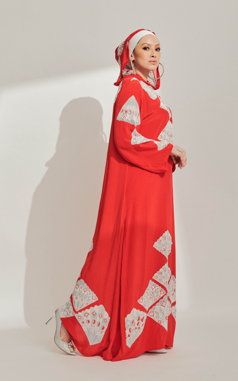 Red Batik Tulis Kaftan