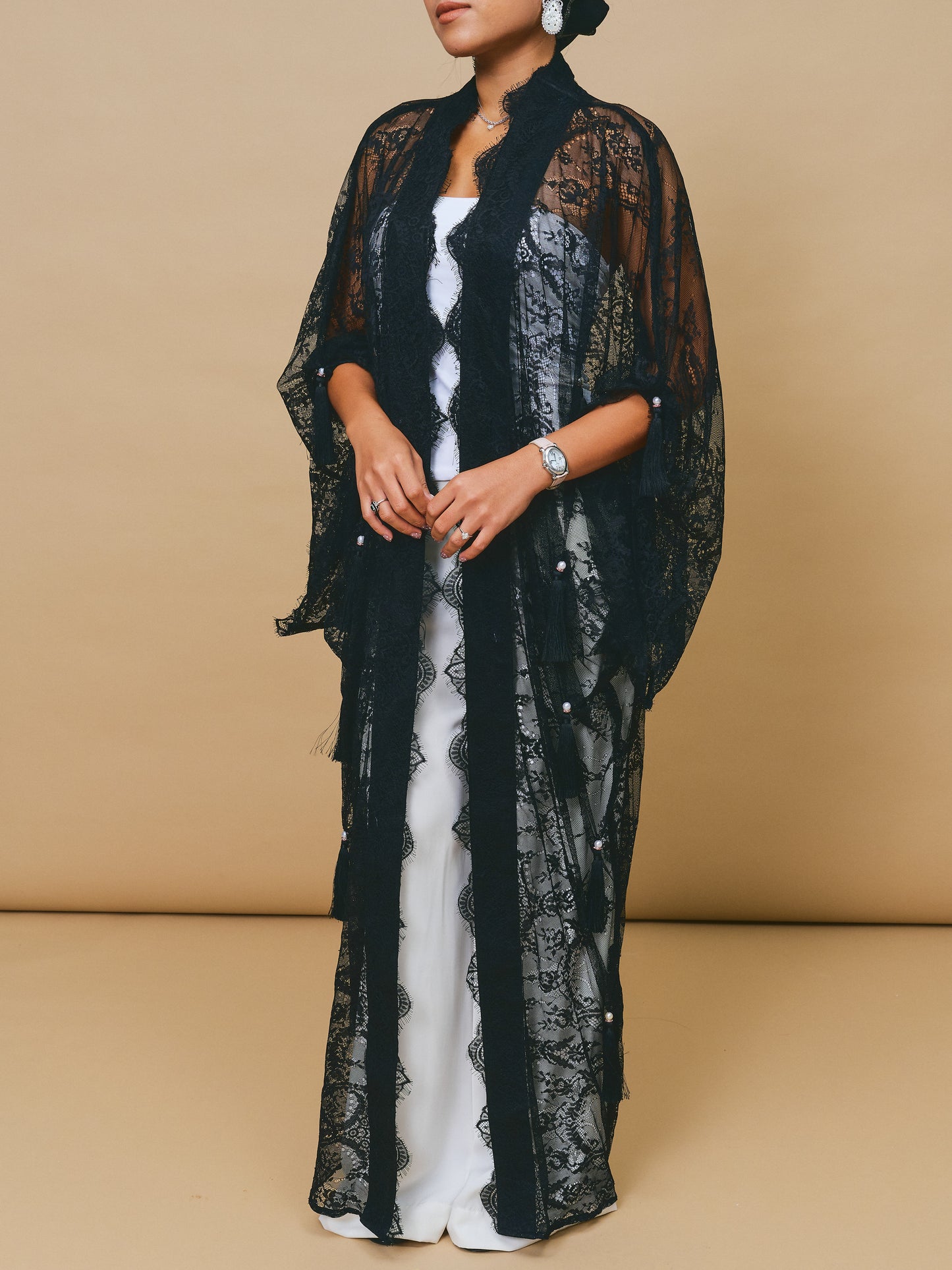 Full Lace Abaya in Black