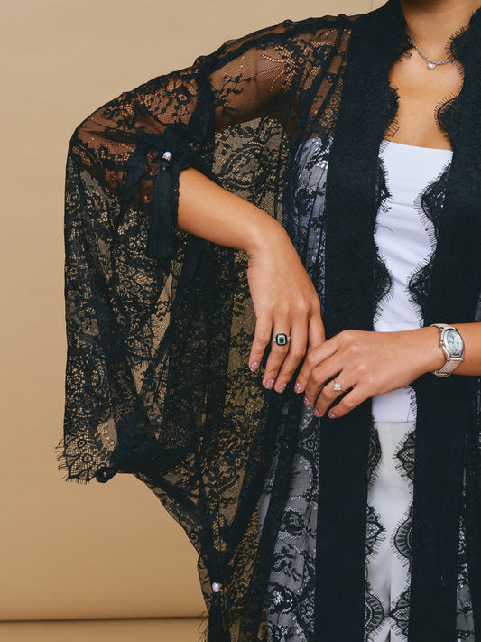 Full Lace Abaya in Black