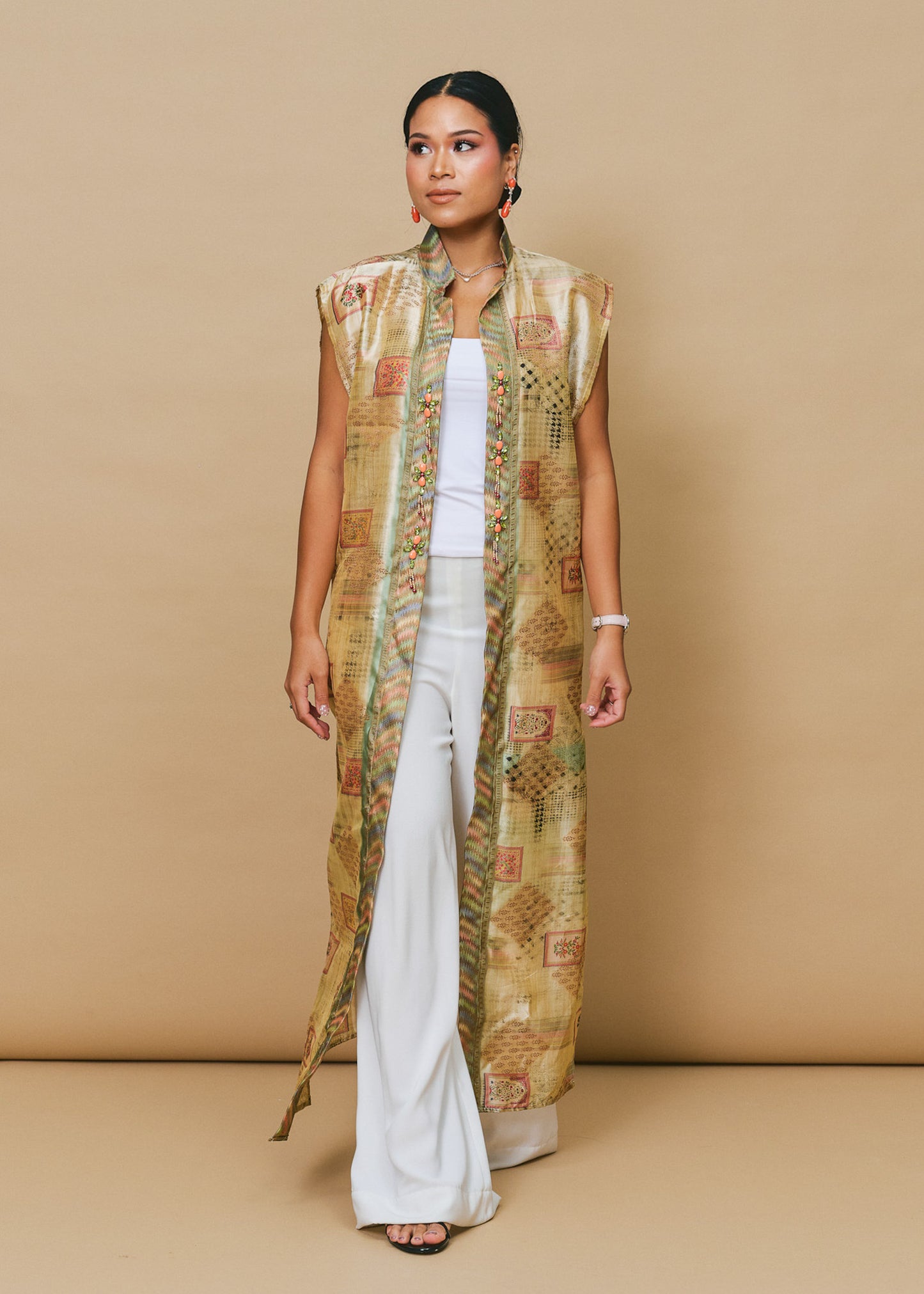 Sleeveless Cardigan Dress