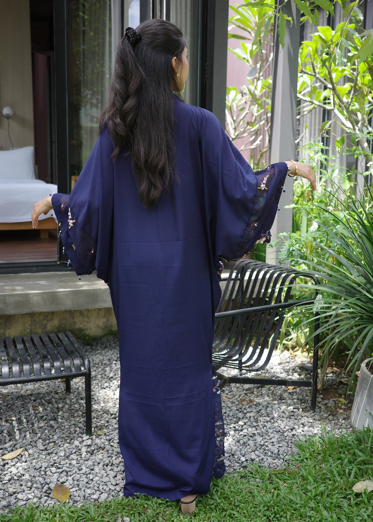 Multicoloured Chiffon Silk Outerwear with Tassels
